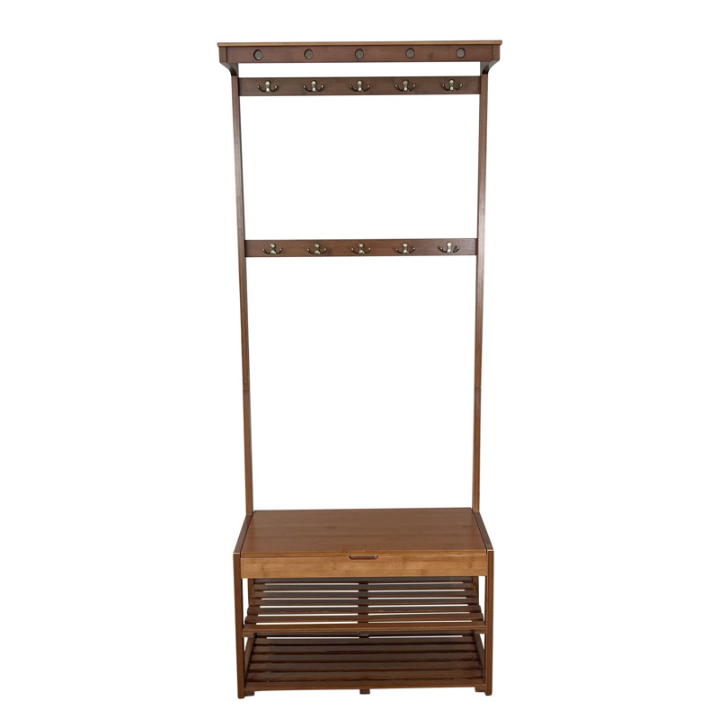 Ebern Designs Hall Tree 28'' Wide with Bench and Shoe Storage & Reviews